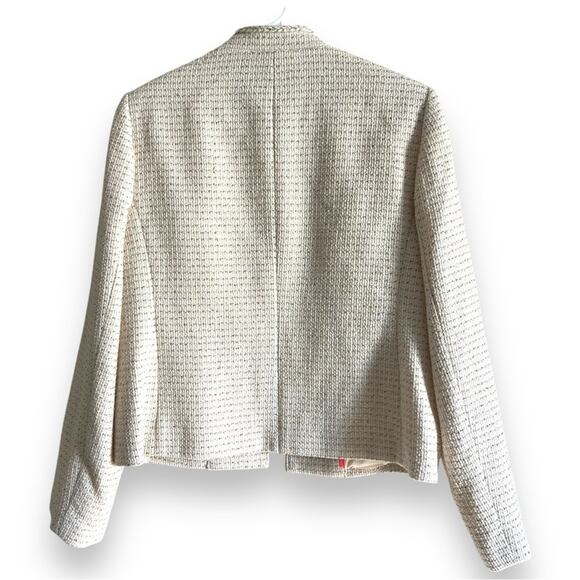 J.Crew Metallic Tweed Blazer Jacket in Off White - Size 10 ** - Picture 5 of 15